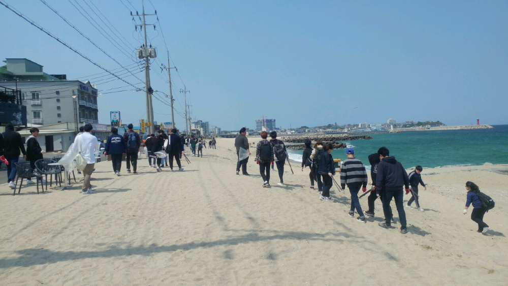 주문진해변 환경정화 자원봉사 사진 이미지 2
