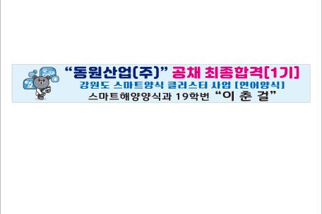 동원산업(주) 공채 합격(1기), 강원도 스마트양식 클러스터 사업[연어양식]